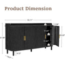 Ljojo™ 4-Door Wooden Storage Cabinet with Adjustable Shelf and Iron Legs