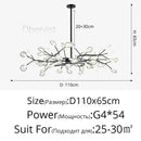 Ljojo Branch Firefly Ceiling Chandelier LED Hanging Lamp Modern Home Decor Nursery Design