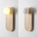 Ljojo LED Wall Light: Modern Nordic Yellow Travertine Glass Bedside Lamp