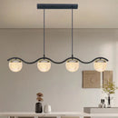 Nordic Long Dining Pendant Lights Glass Lampshade Gold Black Chandelier by Ljojo