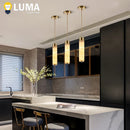 Natural Marble LED Pendant Light Solid Copper Gold Chandelier by Ljojo for Kitchen Island, Livingroom