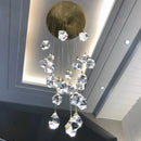 Diamond Crystal Ljojo Ceiling Chandelier: Elegant LED Spiral Pendant Light for Home Decor