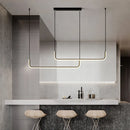 Ljojo LED Strip Pendant Light Dimmable Modern for Living Room Dining Table Bar Counter