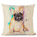 Cute Bulldog Hand-Painted Linen Pillowcase by Ljojo Teddy Collection