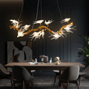 Nordic Wood Acrylic Bird Pendant Light Chandelier - Stylish LED Ceiling Lamp by Ljojo