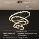Nordic Luxury Crystal Ring Chandelier | Dimmable Ceiling Light by Ljojo