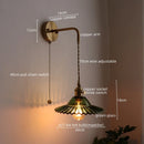 Ljojo LED Wall Lamps: Nordic Modern Design, Bedroom & Bathroom Lighting, Pull Chain Switch.