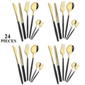 Ljojo 24-Piece Silver Stainless Steel Kitchen Tableware Set