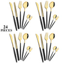 Ljojo 24-Piece Silver Stainless Steel Kitchen Tableware Set