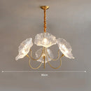 Ljojo Lotus Leaf Glass Ceiling Lamp Chandelier Nordic Hanging Light E14 Bulb Optional