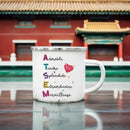 Enamel French Printed Coffee Cup with Handle - Best Thanks Gift for Atsem by Ljojo