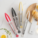 Ljojo 10 Silicone Non-Slip Cooking Clip Stainless Steel Kitchen Tongs BBQ Salad Tools