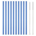 Ljojo 12Pcs Glass Straw Set: Reusable Straws 8'' Long with Cleaning Brush
