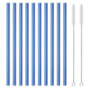 Ljojo 12Pcs Glass Straw Set: Reusable Straws 8'' Long with Cleaning Brush