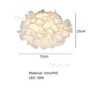 Ljojo Creamy Style Feather Ceiling Lamp LED Light for Bedroom Living Room - Full Spectrum Glow