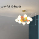 Ljojo Modern Glass Ball LED Ceiling Chandelier Children's Room Pendant Lamp Home Decor