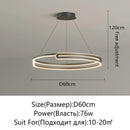 Ljojo LED Round Chandelier for Home Decor - Modern & Simple Ceiling Lamp