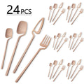 Ljojo 24-Piece Stainless Steel Cutlery Set in Matte Black Finish