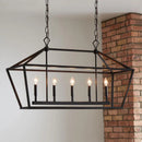 Nordic Designer Dining Room Black Chandelier | Creative Industrial Style Rectangular Lamp by Ljojo