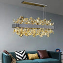 Ljojo Crystal Pendant Light Retro Style Stainless Steel Lamp Atmospheric Design