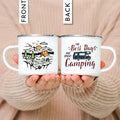 Enamel Mountain Mug with Handle by Ljojo. Best Camping Gift for Outdoor Lovers