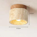 Ljojo Japan Wabi Sabi Yellow Marble Ceiling Light Modern Cream Restaurant Corridor Lamp