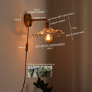 Ljojo LED Copper Glass Wall Light Fixture Retro Style Mirror Bar Lamp