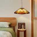 Ljojo Mission Style Stained Glass Pendant Light Fixture for Dining Room & Home Office