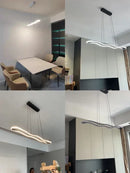 Ljojo LED Wave Chandelier Modern Hanging Lamp for Home Decor