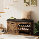 Ljojo™ Shoe Storage Bench with Cushioned Seat & Flip Drawers