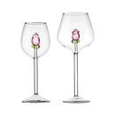 Ljojo 3D Pink Glass Rose Wine Glasses Cup Set - Lovely Household Gift