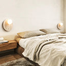 Ljojo LED Indoor Wall Sconce Yellow Travertine Glass Ball Luxury Bedroom Lamp