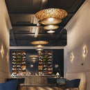 Ljojo American Circular Villa Metal LED Pendant Light Luxury Vintage Chandelier