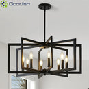 Nordic Black Iron Wrought Candle LED Pendant Chandelier for Living Room by Ljojo
