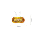 Ljojo Acrylic Pendant Light Fixture Foscarini Caboche Dia35/50/65cm Clear Gold Hanging Lamp