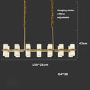 Ljojo Marble Copper LED Chandeliers: High-end Modern Gold Hanging Lamps for Home Decor