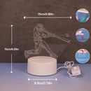 3D Baseball Boy Acrylic Night Light Monochrome Warm Atmosphere for Bedroom and Study by Ljojo