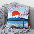 Ljojo Lucky Cat Japanese Style Sofa Bed Pillow Cover: Mount Fuji Japanese Art