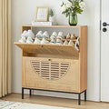 Ljojo™ Farmhouse Shoe Storage Cabinet with 2 Flip Drawers