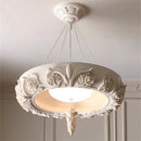 Gypsum Plaster Chandelier LED White Resin French Court Hanging Lamp by Ljojo