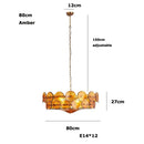 Murano Pink Art Deco Glass LED Chandelier - Elegant Foyer Pendant Lamp by Ljojo