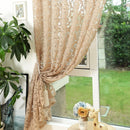 Ljojo Luxury Floral Jacquard Tulle Eyelet Curtains - European Style for Living Room