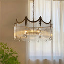 French Style Crystal Glass Strip Living Room Pendant Light by Ljojo