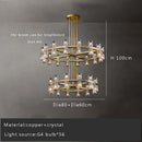 Ljojo Luxury Gold Chandeliers for Living Room in America with Glass Crystals and LED Lighting