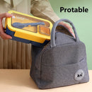 Ljojo 4-Grid Leakproof Bento Lunch Box with Tableware - Portable and Microwave-Safe