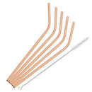 Ljojo Metal Drinking Straws Set - Eco-friendly Stainless Steel, 6pcs Bent Reusable Straw Kit