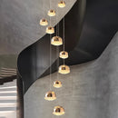 Ljojo Luxury Crystal Chandelier - Elegant Indoor LED Lighting for High-Rise Stairs & Living Room