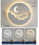 Ljojo LED Cloud Stars Moon Wall Lamp for Kids' Room and Bedroom Aesthetic Lighting
