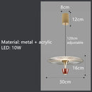 Ljojo Modern Acrylic Pendant Light Red Green Black Dining Room Bar Bedside Cord Adjustable