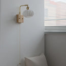 Ljojo LED Wall Light Mirror Ceramic Glass Wood Decor Home Lighting